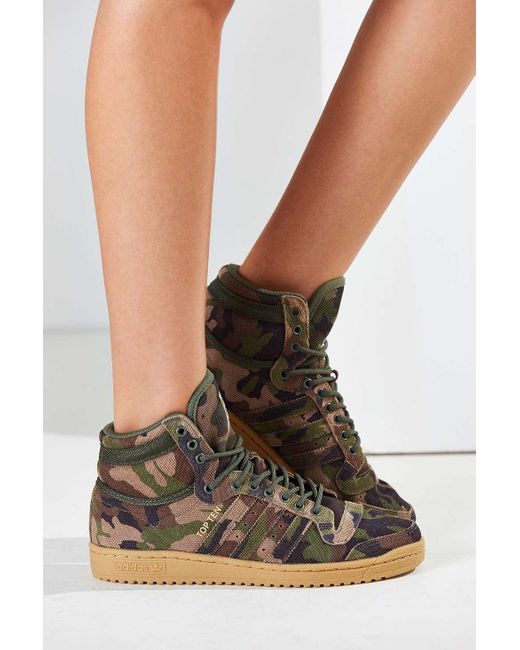 adidas Originals Synthetic Originals Camo Top Ten Hi Sneaker in Blue | Lyst