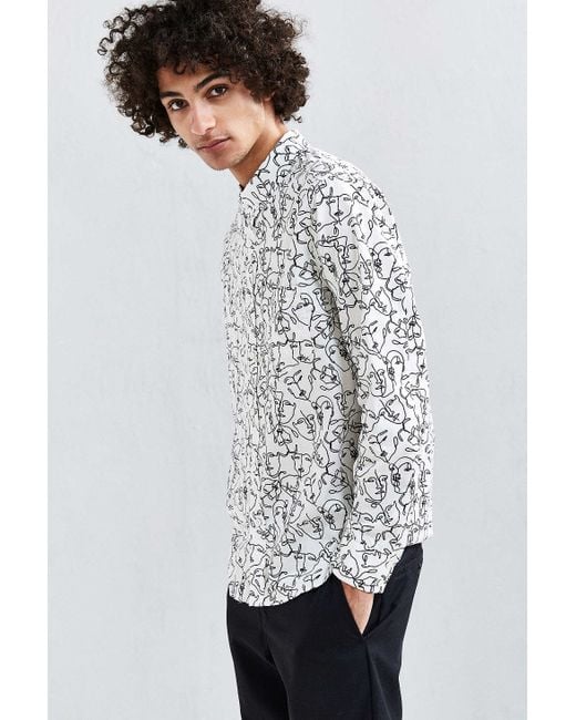 Urban Outfitters Oxford Lads Mannequin Face Button-down Shirt in White for  Men | Lyst