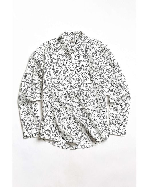 Urban Outfitters Oxford Lads Mannequin Face Button-down Shirt in White ...