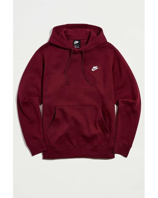 Nike Red Sportswear Club Fleece Hoodie Sweatshirt for men