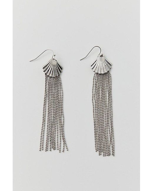 Urban Outfitters Brown Shell Fringe Drop Earring