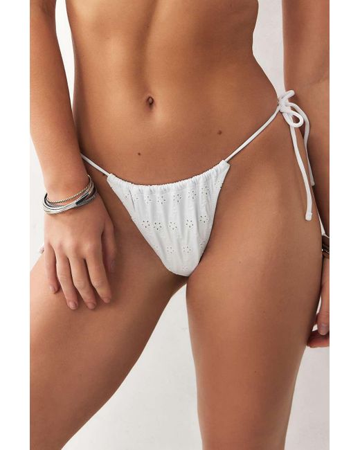 Out From Under Brown Broderie Tanga Bikini Bottoms