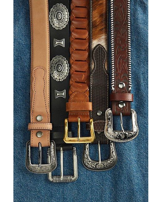 Urban Outfitters Blue Woven Leather Belt for men