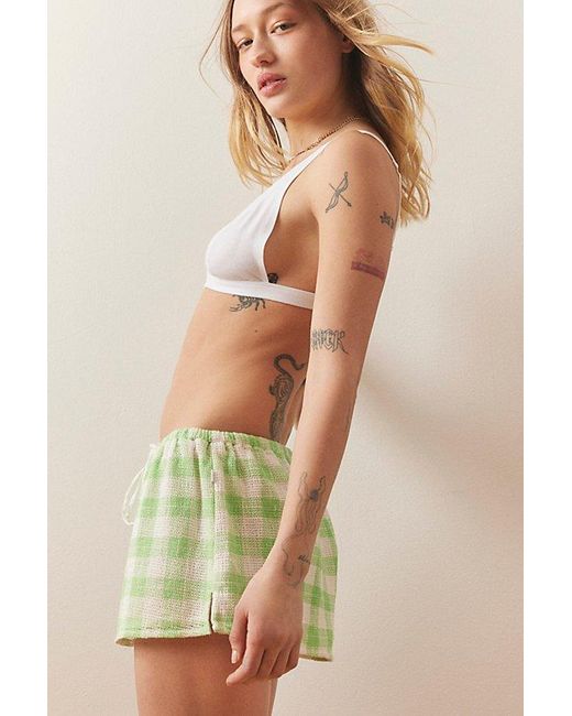 Out From Under Natural Sandbar Gingham Micro Short