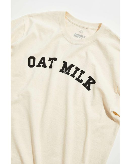 Urban Outfitters Natural Oat Milk Tee In Cream,at for men