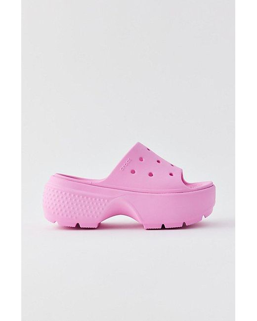 CROCSTM Pink Stomp Slide Sandal