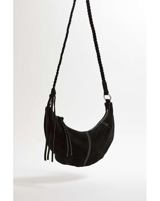 Urban Outfitters Black Uo Suede Sling Bag