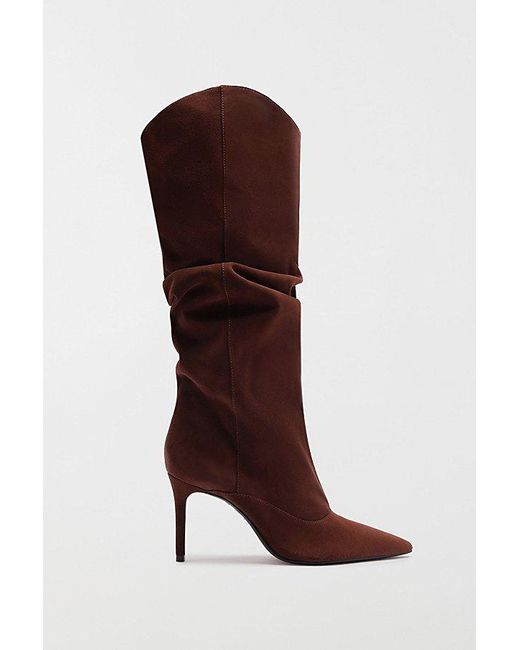 SCHUTZ SHOES Brown Maryana Up Slouch Knee High Boot