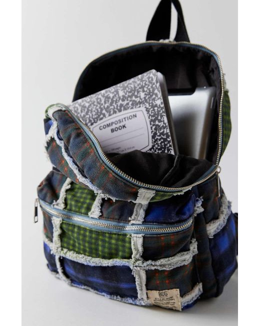 BDG Blue Patchwork Flannel Backpack