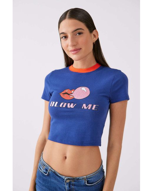 Urban Outfitters Uo Glitter Graphic Tee in Navy (Blue) Lyst Canada