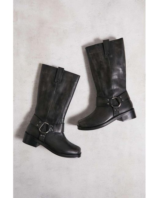 Urban Outfitters Uo Black Leather Motocross Harness Boots
