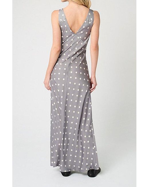 WeWoreWhat Gray Satin Maxi Dress