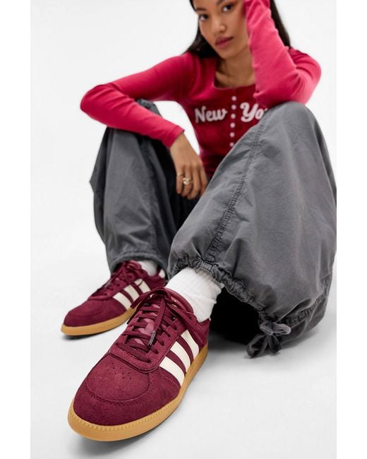 Adidas Red Burgundy Breaknet Trainers Shoe Uk 4 At Urban Outfitters
