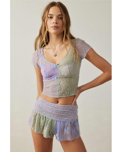 Out From Under Gray Sweet Dreams Spliced Lace Micro Shorts S At Urban Outfitters