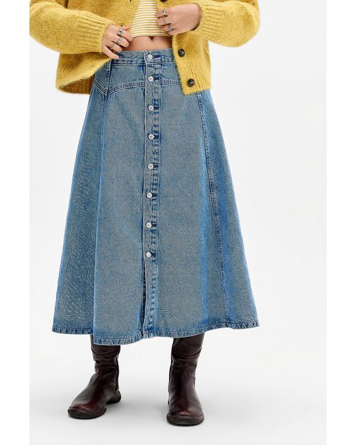 Levi's Blue Yoked Western Skirt