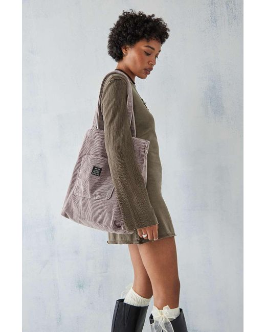 Urban Outfitters Brown Uo Corduroy Pocket Tote Bag