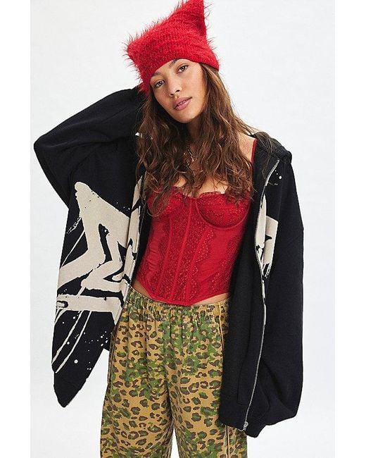 Urban Outfitters Gray Uo Bleached Star Zip-Up Hoodie Sweatshirt