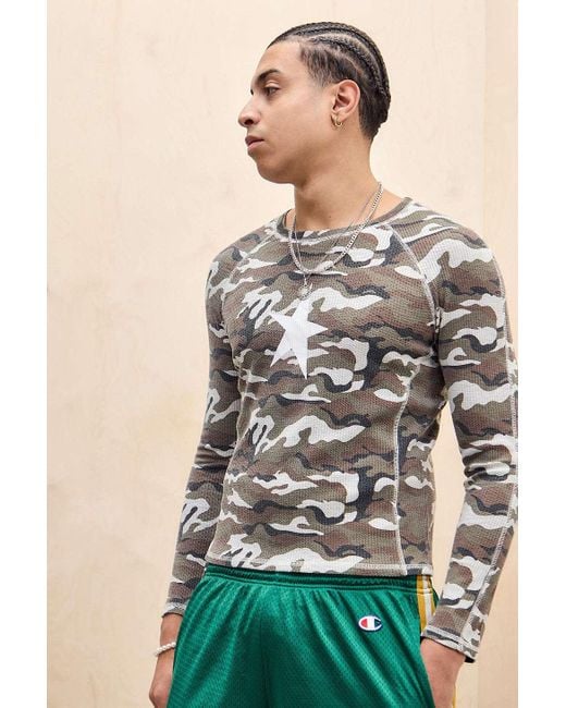 Jaded London Uo Exclusive Camo Starstruck Long Sleeve Top in