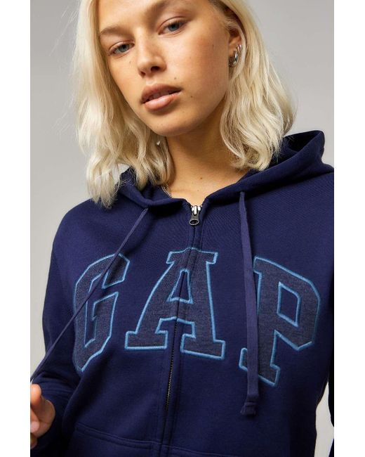 Gap Blue Navy Logo Zip-up Hoodie