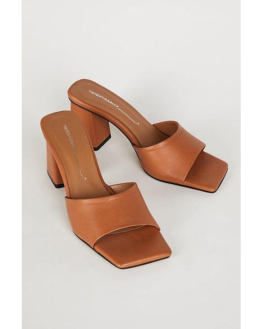 INTENTIONALLY ______ Brown House Leather Mule Heel