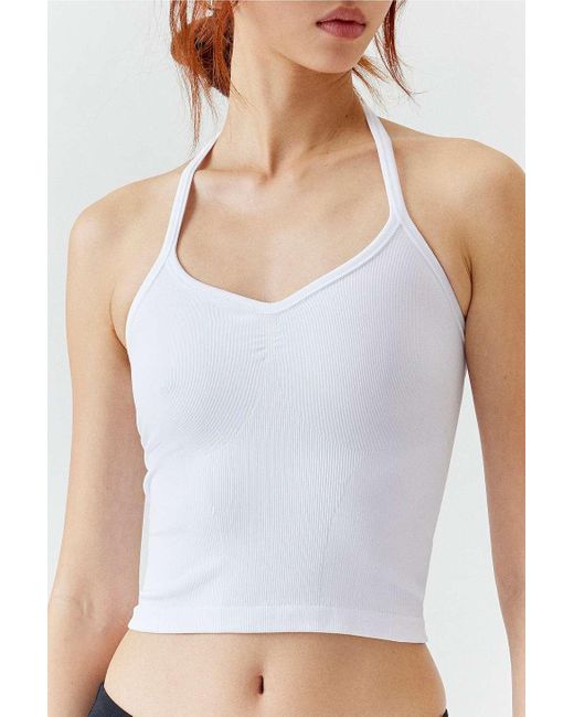 Out From Under White Clara Seamless Halterneck Top