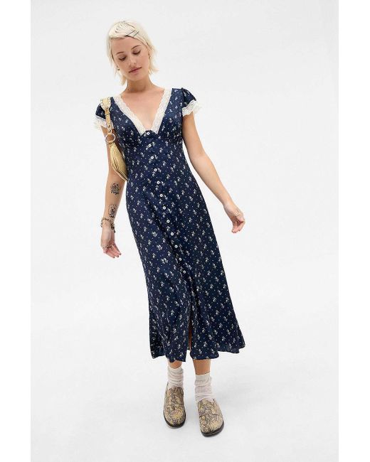 Kimchi Blue Blue Faye Button Down Midi Dress