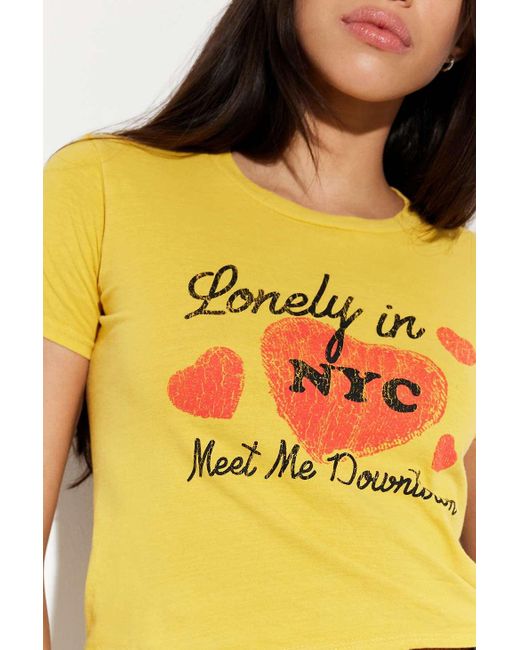 Urban Outfitters Yellow Uo Lonely In Nyc Baby T-shirt
