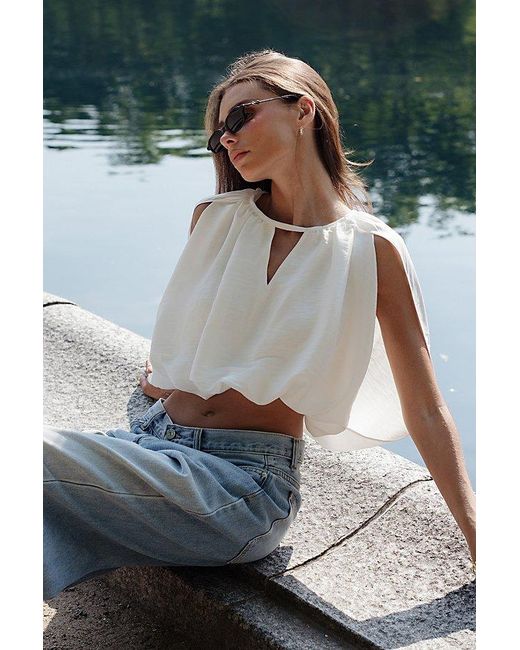 WeWoreWhat White Cape Bubble Top