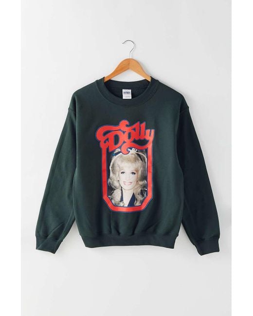 Urban Outfitters Green Dolly Parton Crew Neck Sweatshirt