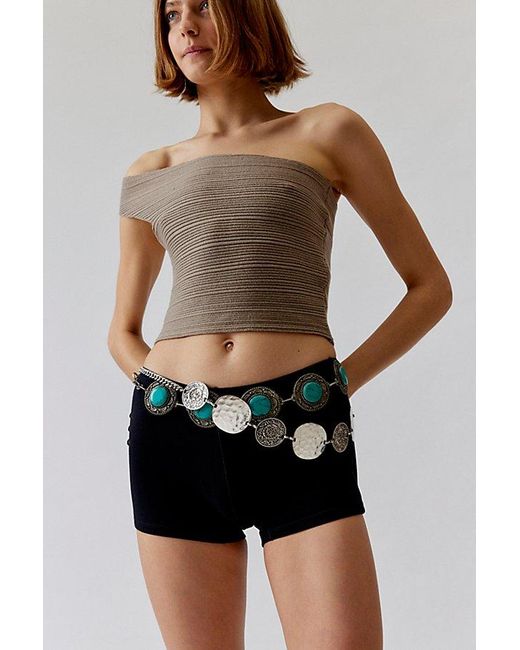 Urban Outfitters Black Stamped Chain Belt