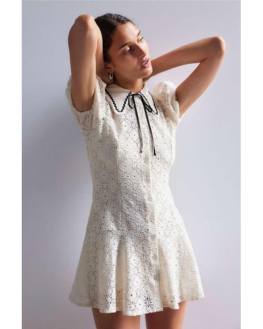 Kimchi Blue Natural Audrey Lace Mini Dress