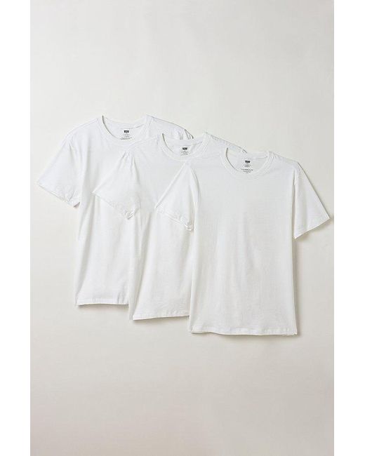 Levi's White Basic Crew Neck Tee 3-Pack for men