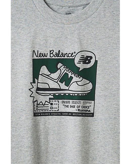 New Balance Gray Classic Sneaker Graphic Tee for men