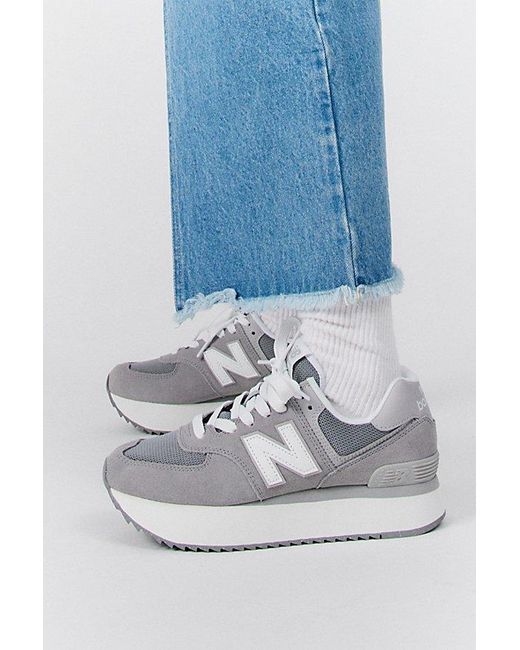 New Balance Blue 574+ Platform Sneaker