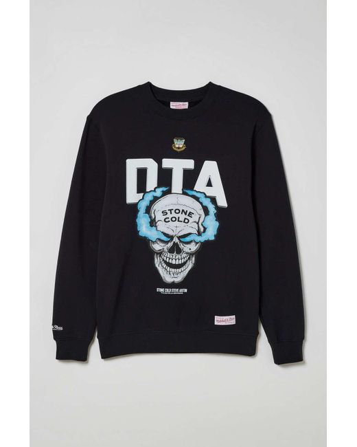 Mitchell & Ness Wwe Stone Cold Steve Austin Dta Crew Neck Sweatshirt In Black,at Urban Outfitters for men