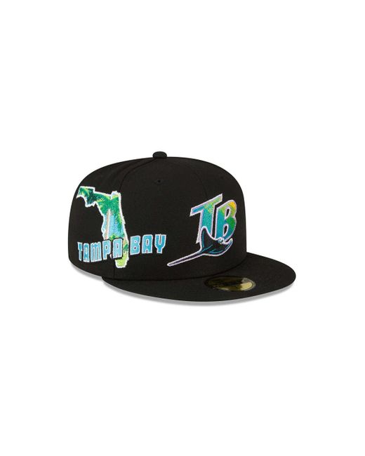 Men's Tampa Bay Rays New Era Black Team Logo 59FIFTY Fitted Hat