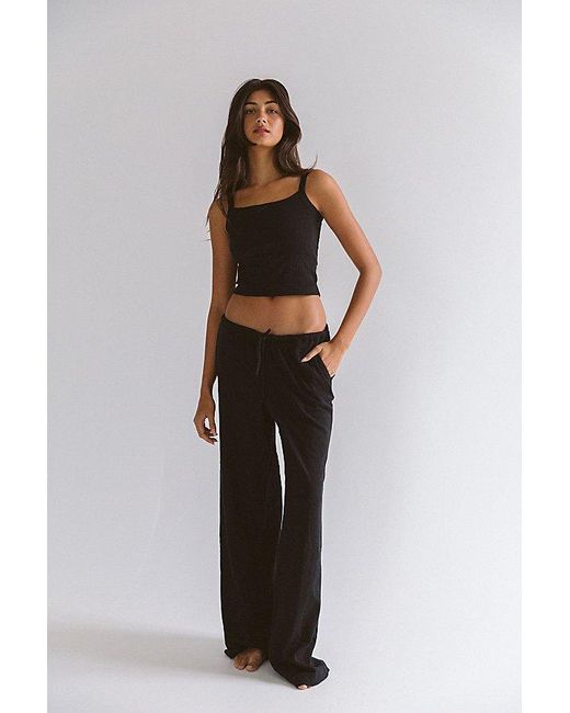 RAT BOI Blue Drawstring Pointelle Pant