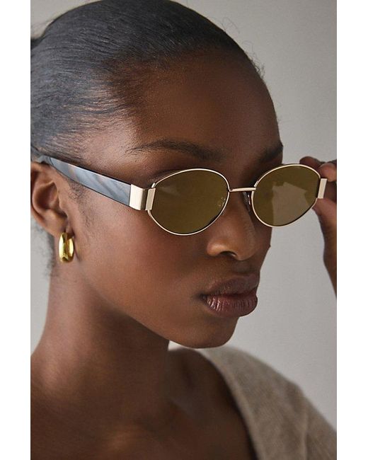 Slim Oval Brown Women\'s Sunglasses AE Skinny Oval Brown Sunglasses | American Eagle main image 4