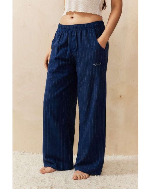 Out From Under Blue Pinstripe Straight-leg Joggers