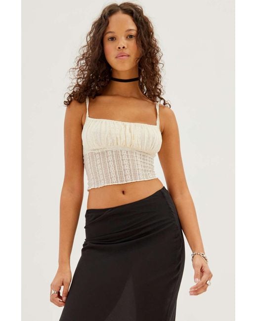 Urban Outfitters Black Uo Demi Semi-sheer Lace Cami