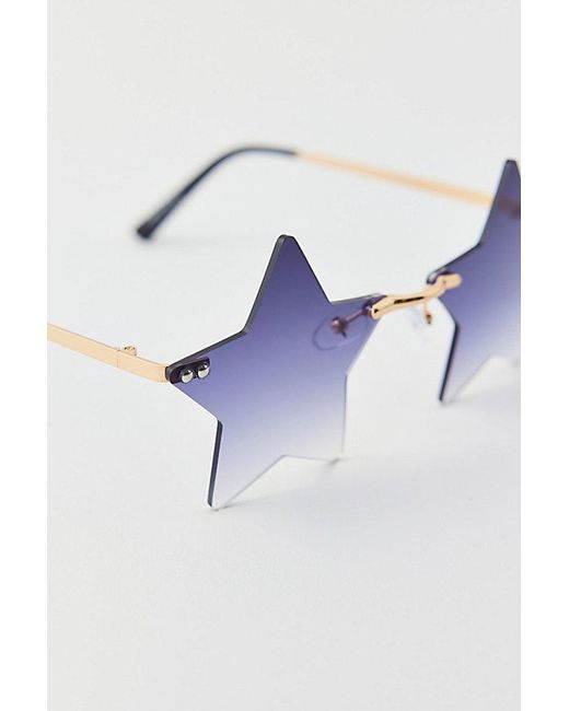 Urban Outfitters Blue Ziggy Rimless Star-Shaped Sunglasses