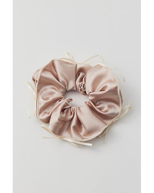 Urban Outfitters Pink Satin Bow Scrunchie