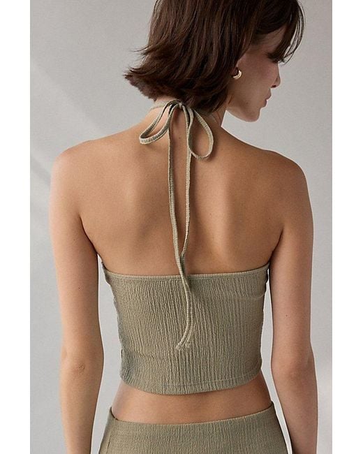 Urban Outfitters Natural Uo Caprina Ruched Knit Skirt 2-Piece Set