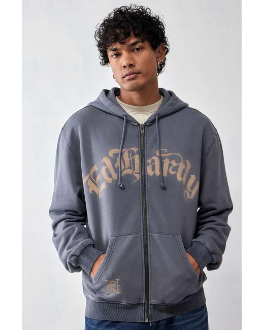 Ed Hardy Uo exclusive - hoodie mit reißverschluss und foto-print in Gray für Herren