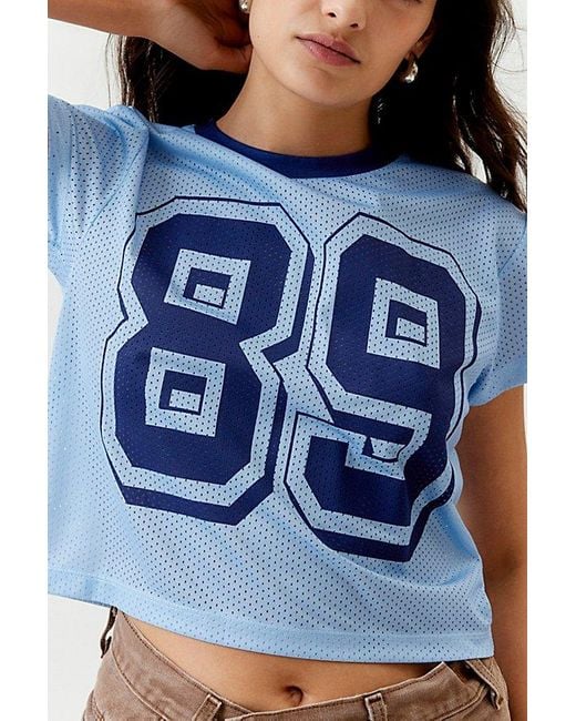 Urban Outfitters Blue 89 Jersey Baby Tee