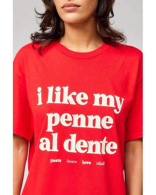 Urban Outfitters Red Uo Pasta Al Dente T-shirt