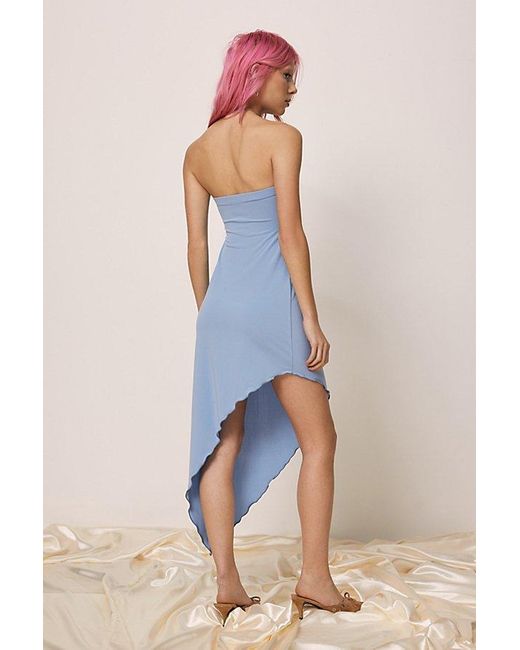 Urban Outfitters Blue Uo Y2K Asymmetrical Midi Dress