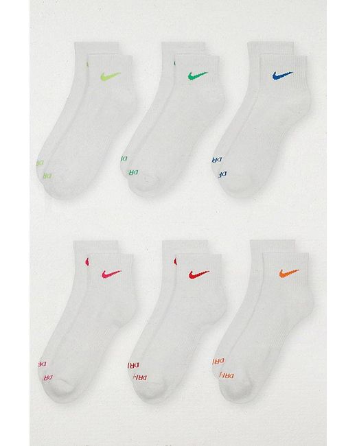 Nike Gray Everyday Plus Cushioned Ankle Sock 6-Pack for men