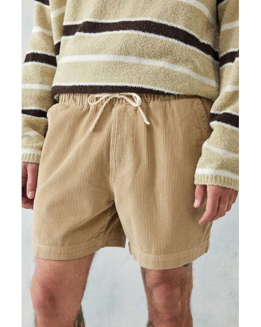 BDG Natural Tan Corduroy Shorts In Brown At Urban Outfitters for men