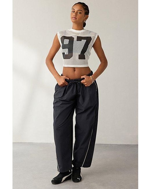 PUMA Gray X Rosé Graphic Mesh Cropped Jersey Tee